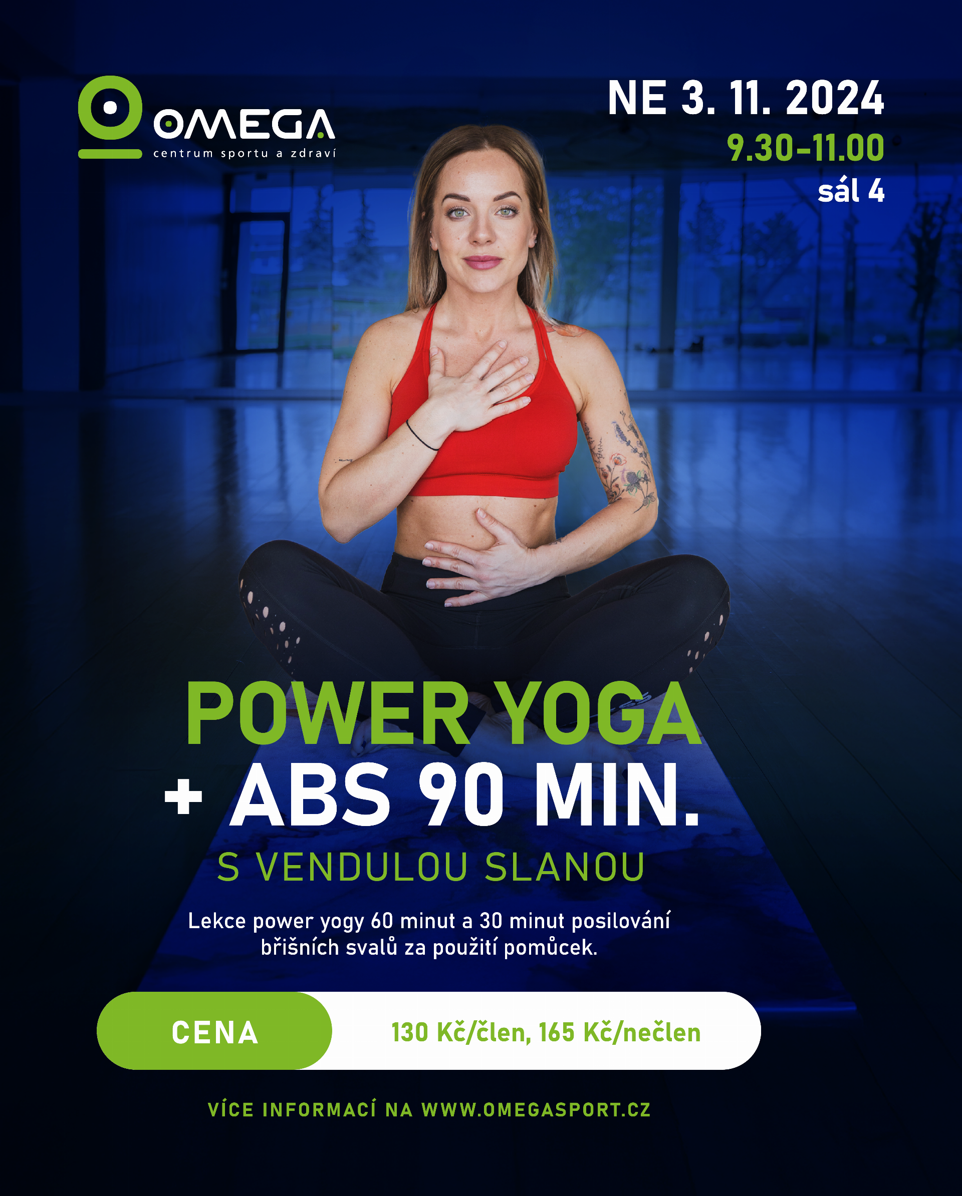 SPECIAL LEKCE POWER YOGA + ABS 90 min